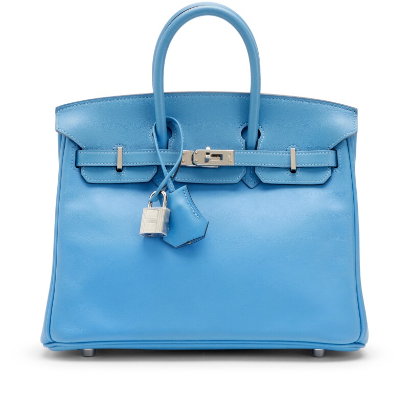 Bleu Paradis Swift Birkin 25 Palladium Hardware, 2015