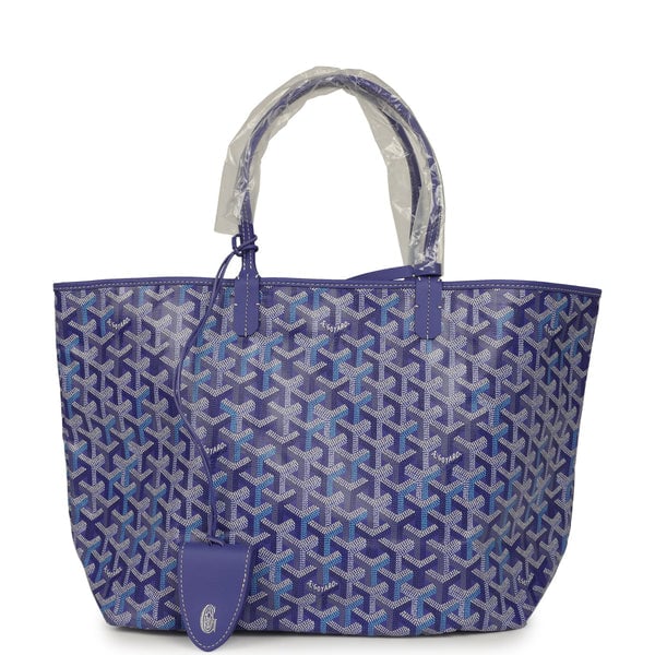 Goyard Goyardine Blueberry Purple Saint Louis PM Tote Palladium Hardware