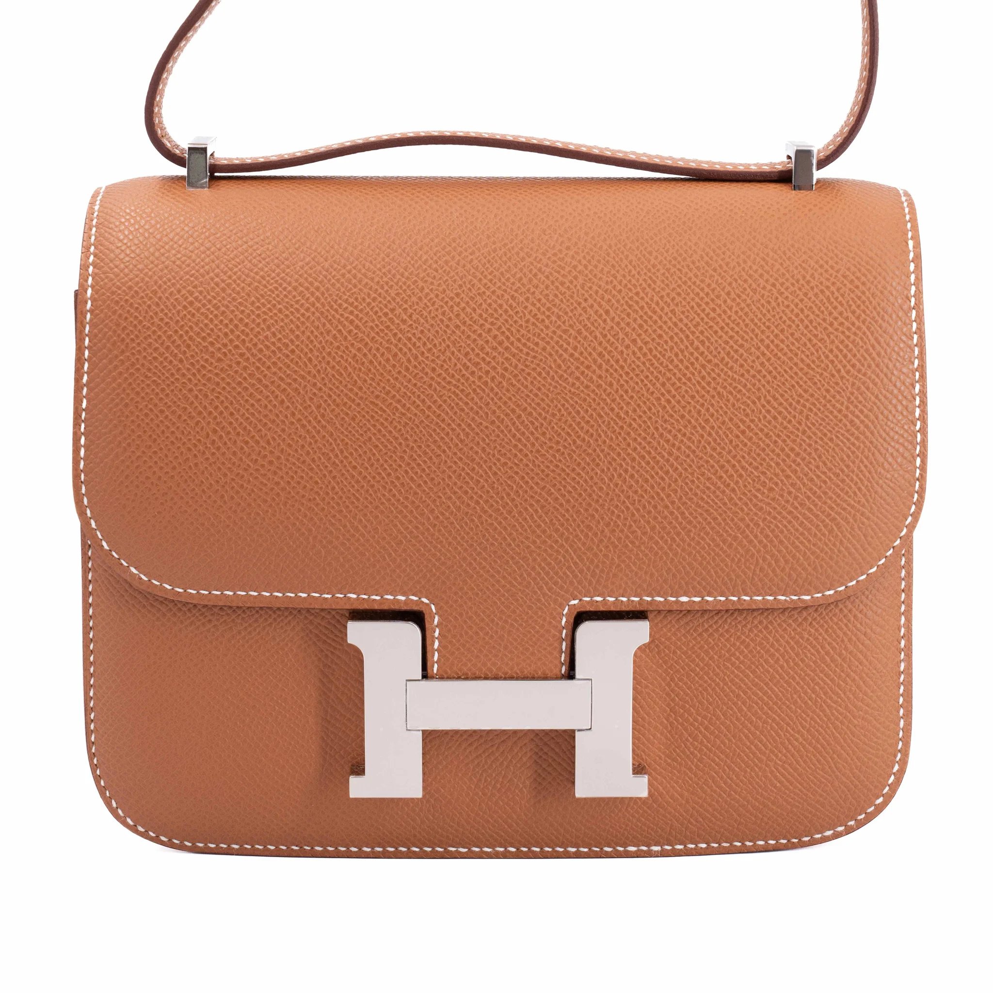 Brand New ( Rank N ) HERMÈS Constance Mini 19 Mirror Gold (37) Epsom Palladium hardware G (2026)