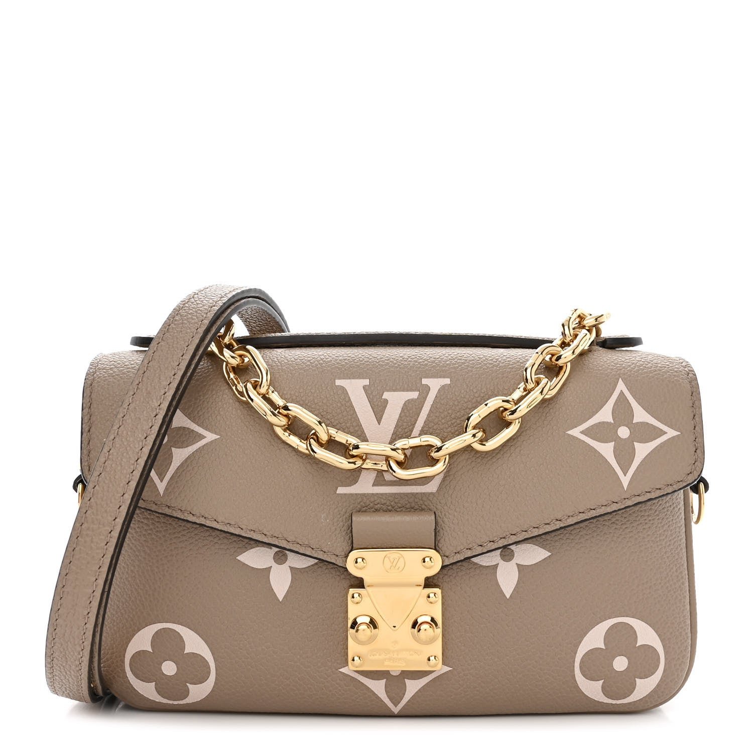 Louis Vuitton Empreinte Monogram Giant Pochette Metis East West Tourterelle Creme