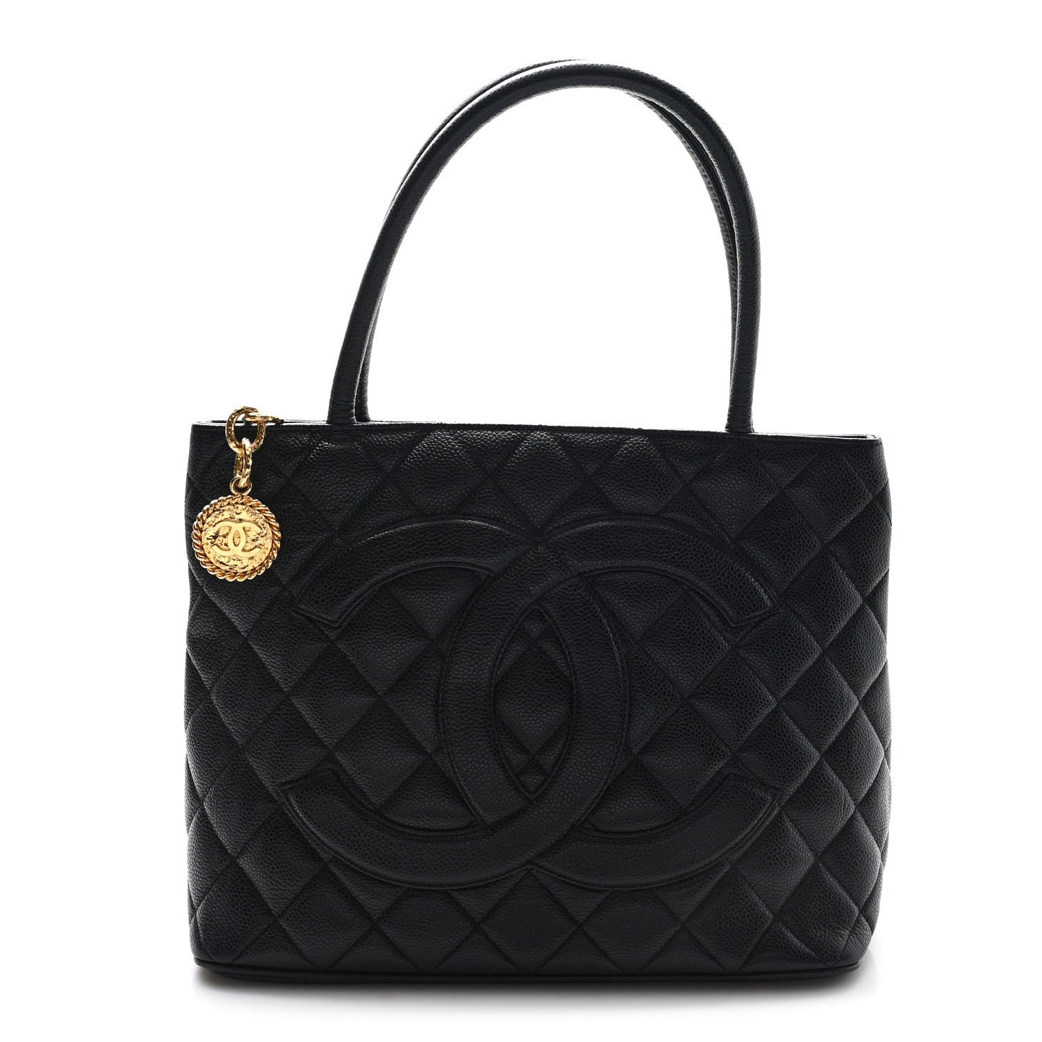 Chanel Caviar Quilted Medallion Tote Black