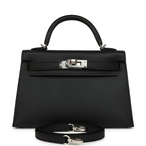 Hermes Hermes Kelly Sellier 20 Black Epsom Palladium Hardware