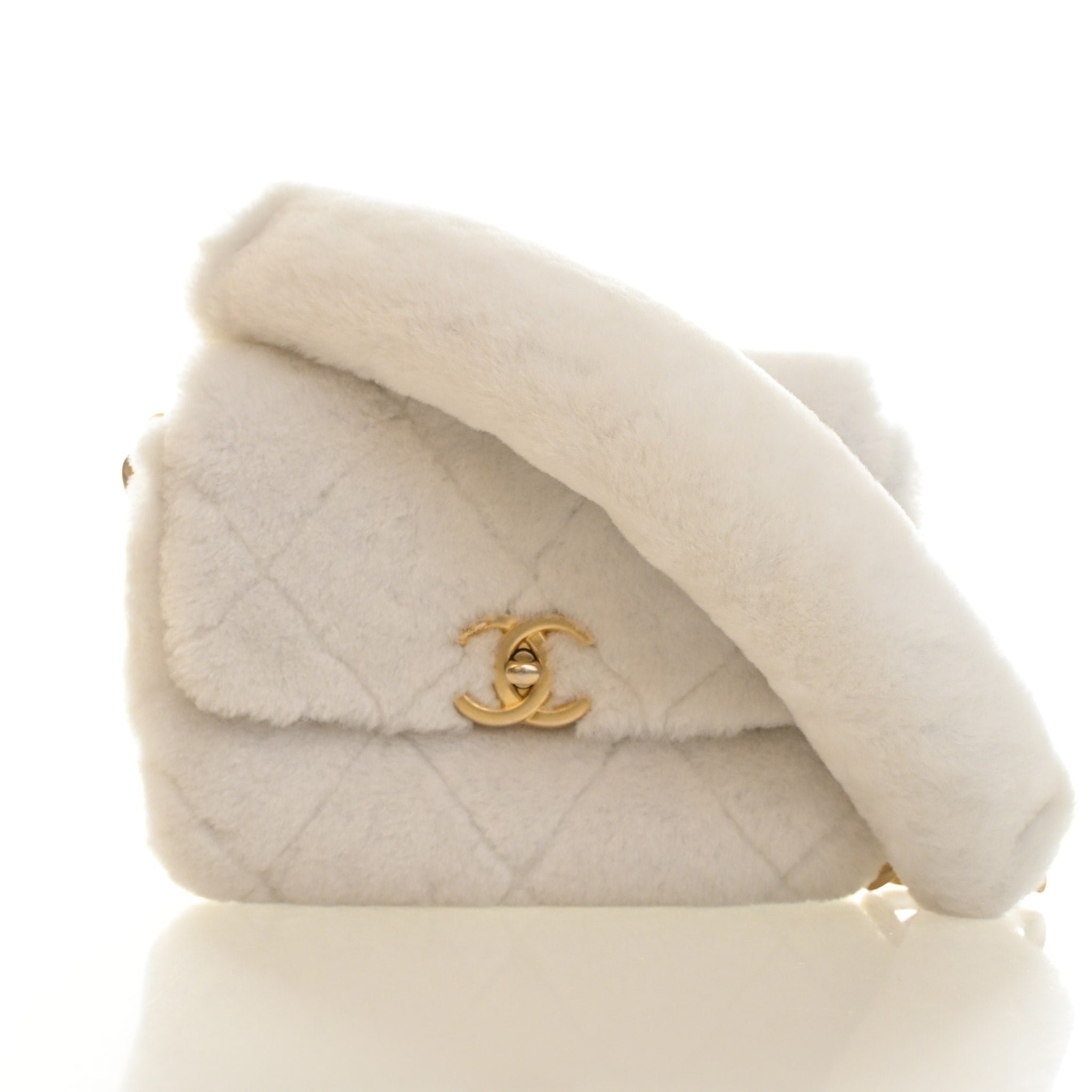 Chanel Small Shearling Chain Flap Bag