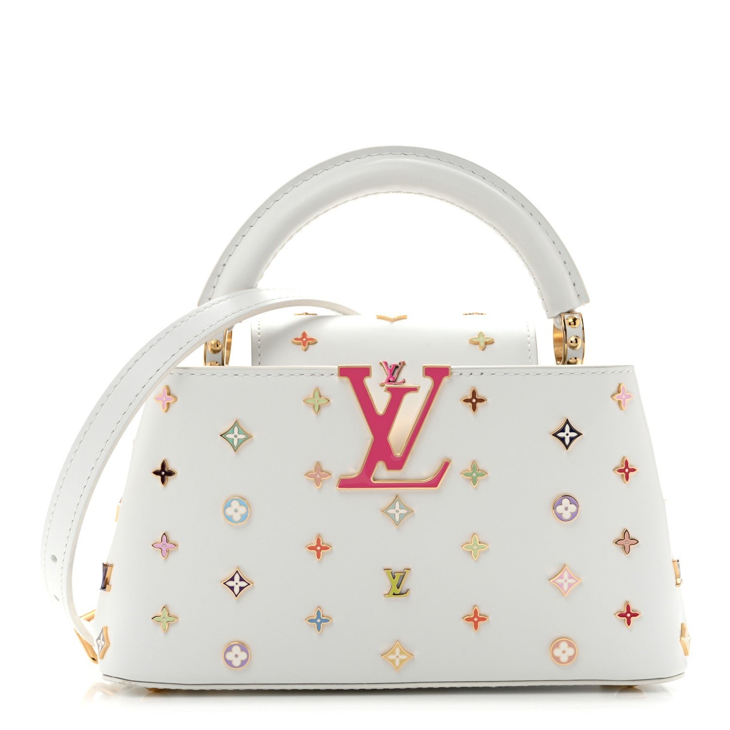 Louis Vuitton LV X TM Cowhide Mini Capucines East West Multicolor