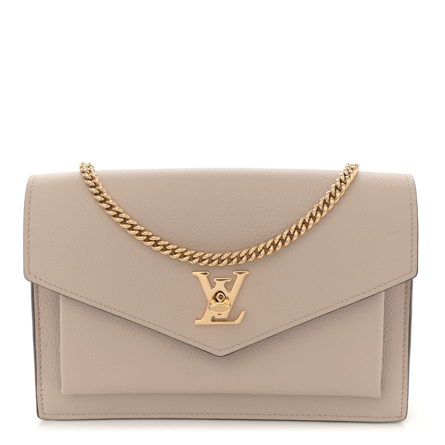 Louis Vuitton Soft Calfskin My Lockme Chain Pochette Greige