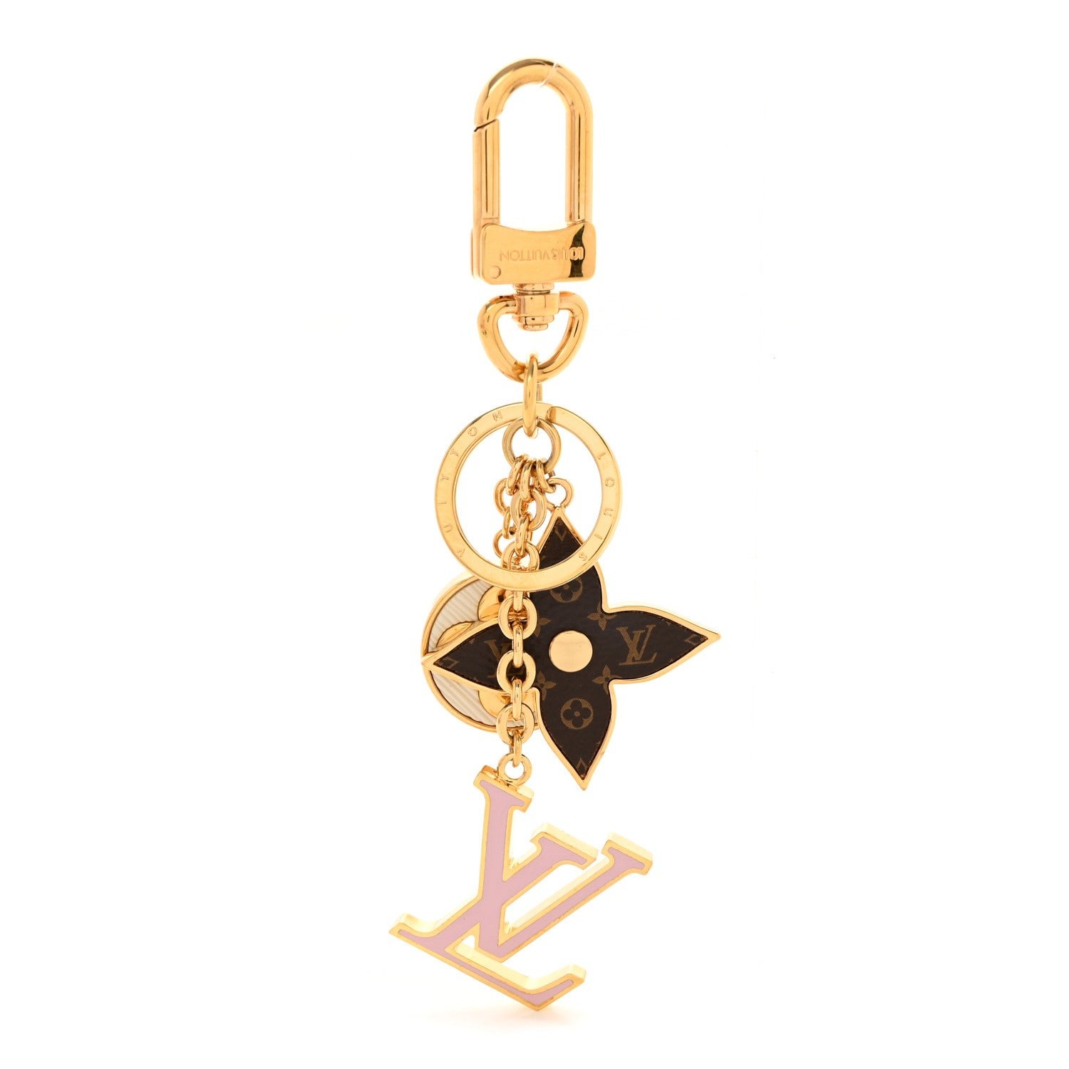 Louis Vuitton Metal Monogram Epi Spring Street Bag Charm Key Holder Gold
