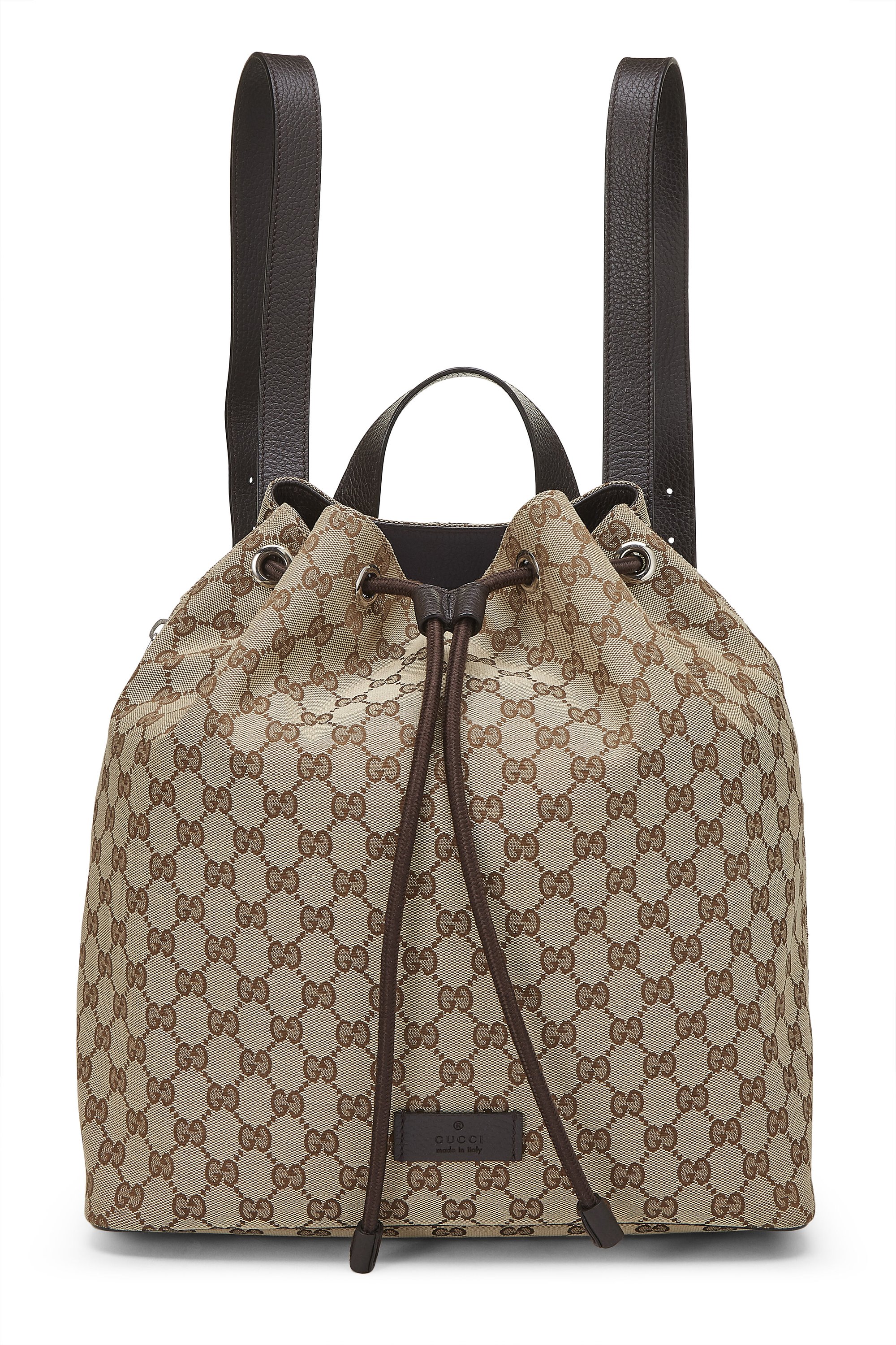 Brown Original GG Canvas Drawstring Backpack