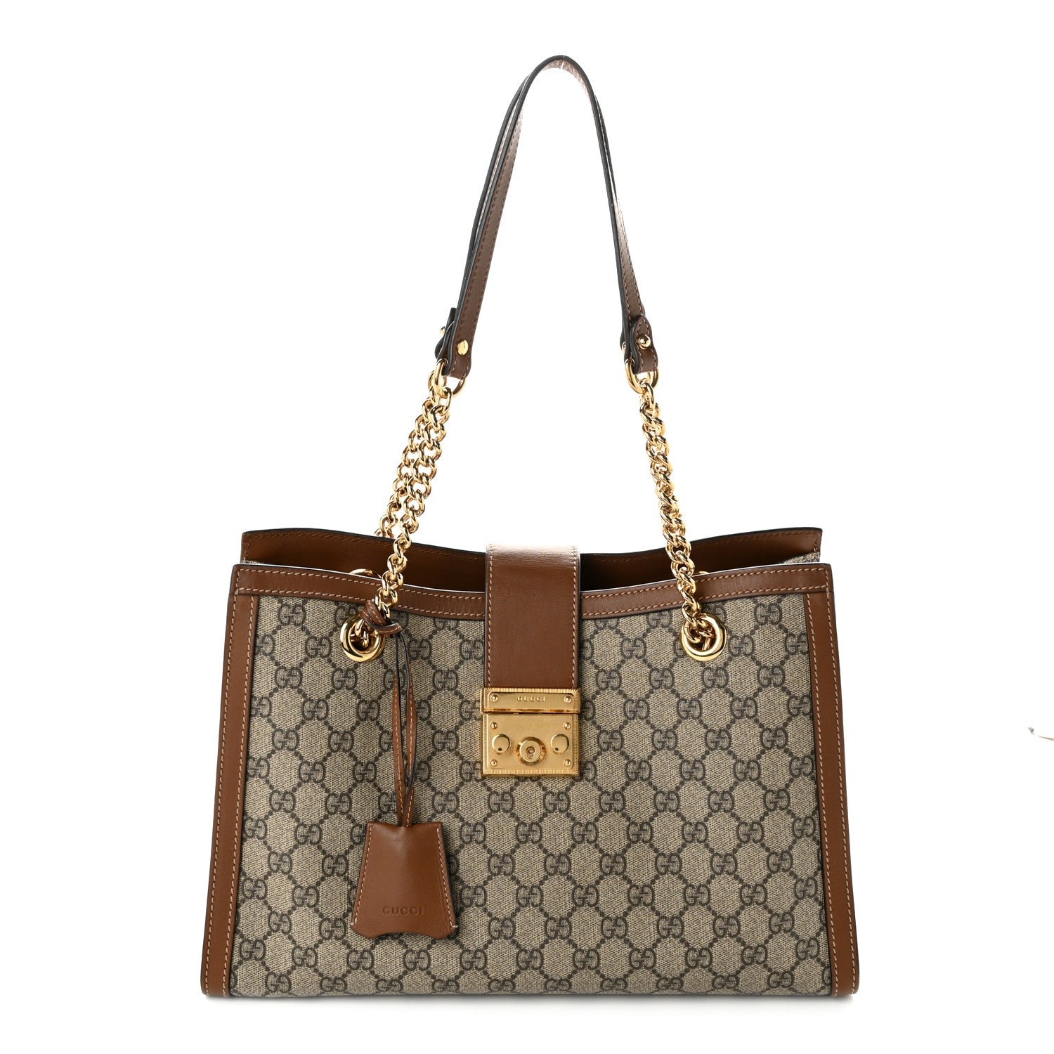 Gucci GG Supreme Monogram Medium Padlock Tote Beige Cuir