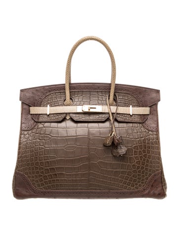 Grand Marriage Matte Alligator Ghillies Birkin 35
