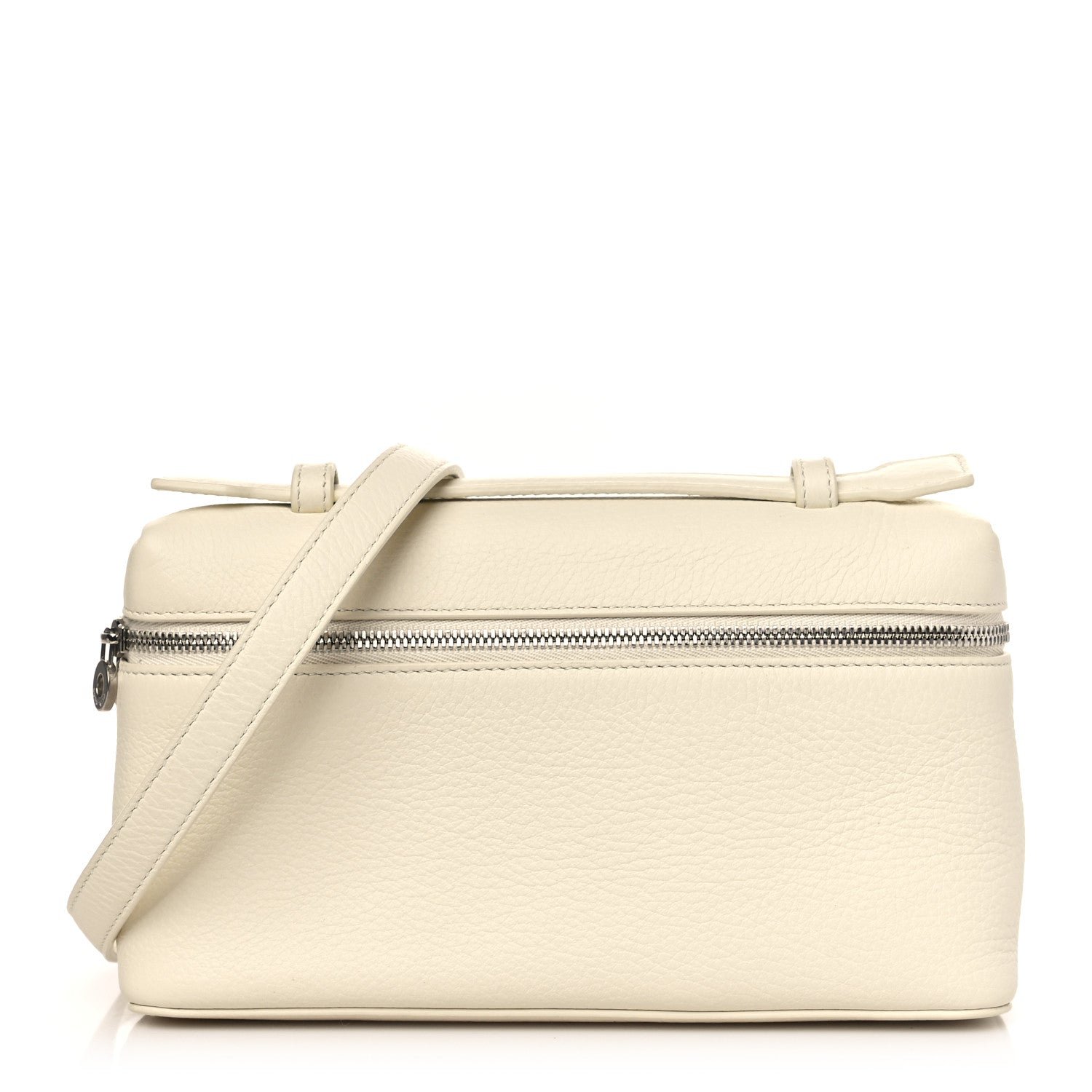 Loro Piana Grained Calfskin L19 Extra Pocket Pouch Whisper White