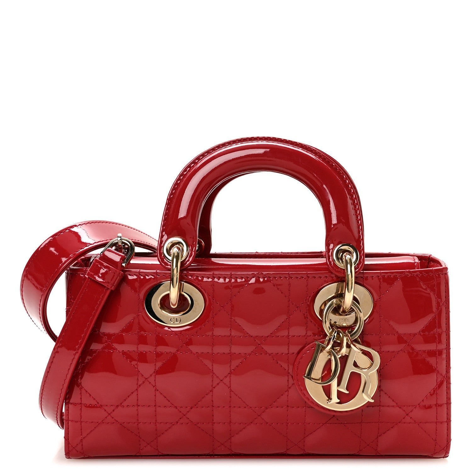 Christian Dior Patent Cannage Small Lady D-Joy Red