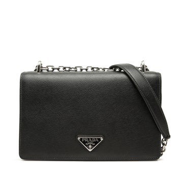 Nylon Saffiano and Tessuto Chain Crossbody