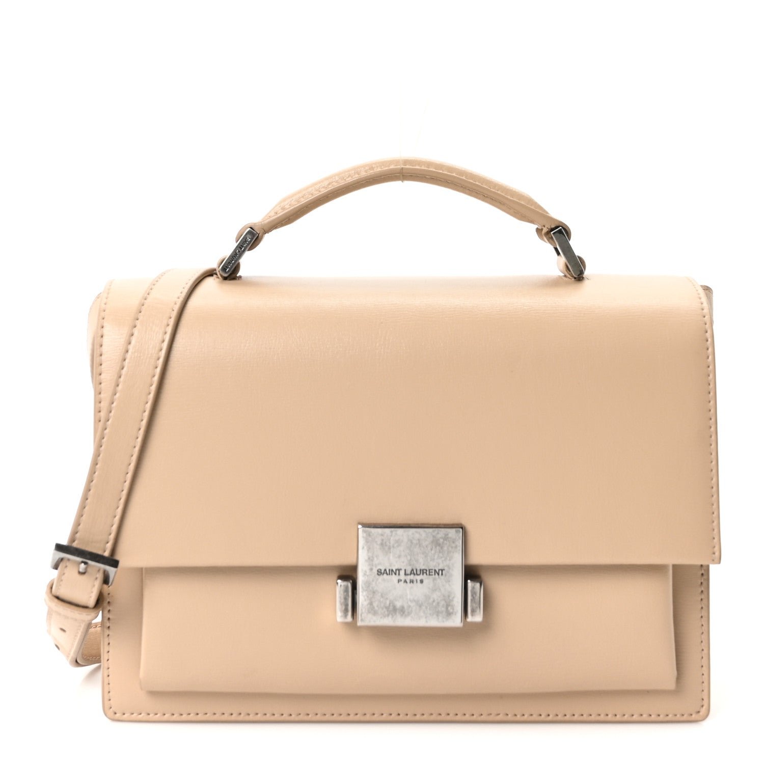 Saint Laurent Calfskin Medium Bellechasse Satchel Beige