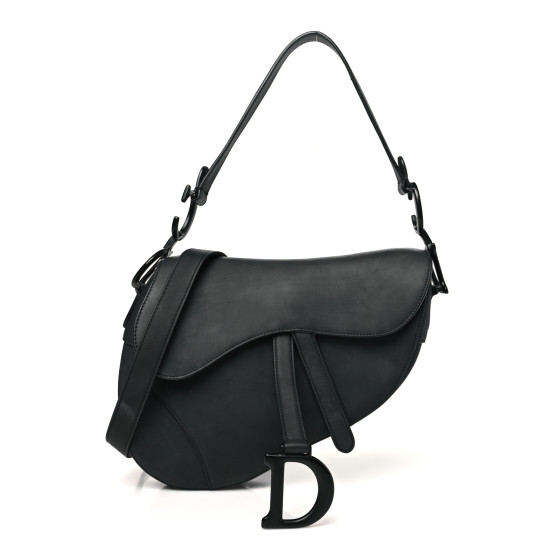 Dior Ultra Matte Calfskin Saddle Bag With Strap Black