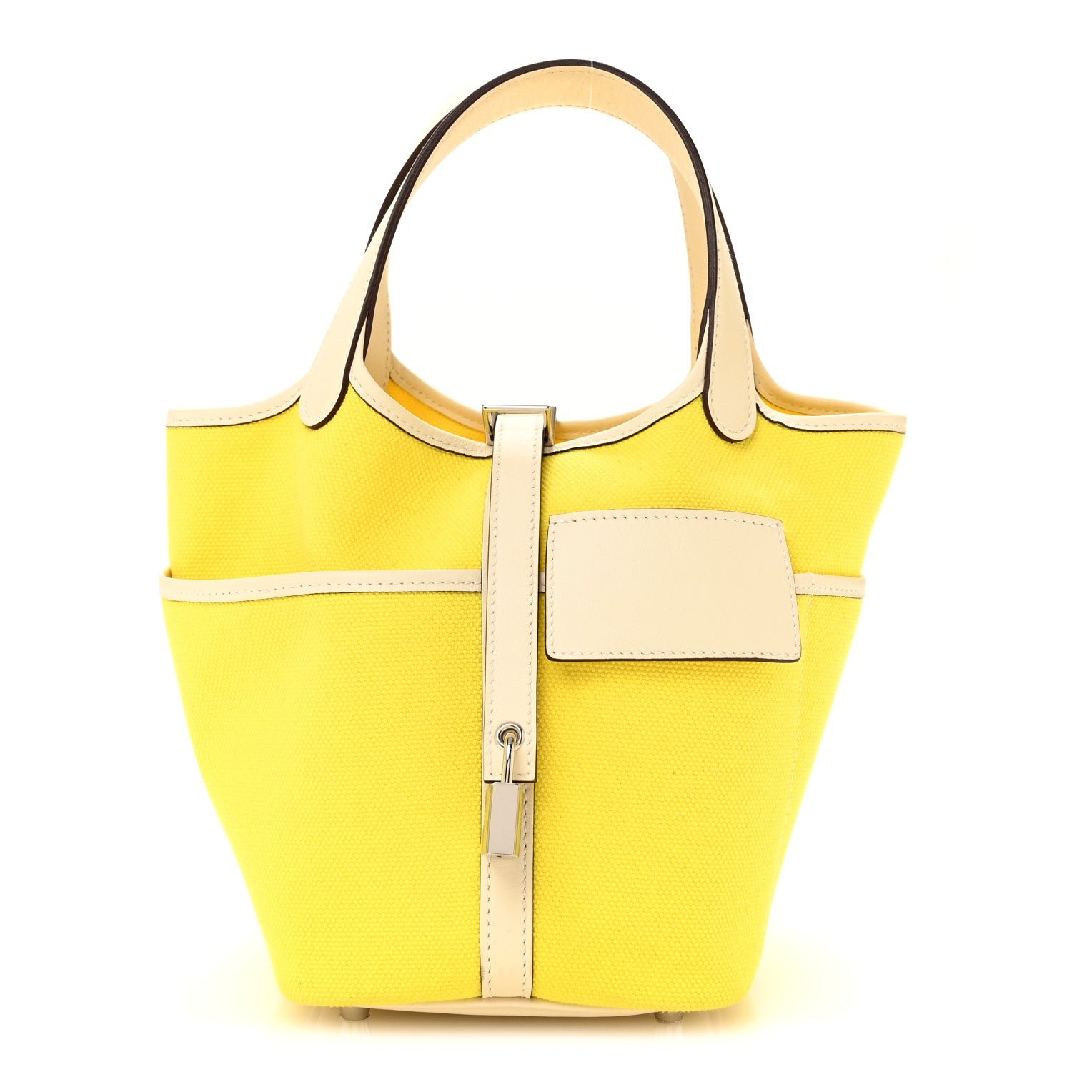 Hermes Toile Goeland Swift Cargo Picotin Lock 18 Jaune Citron Nata