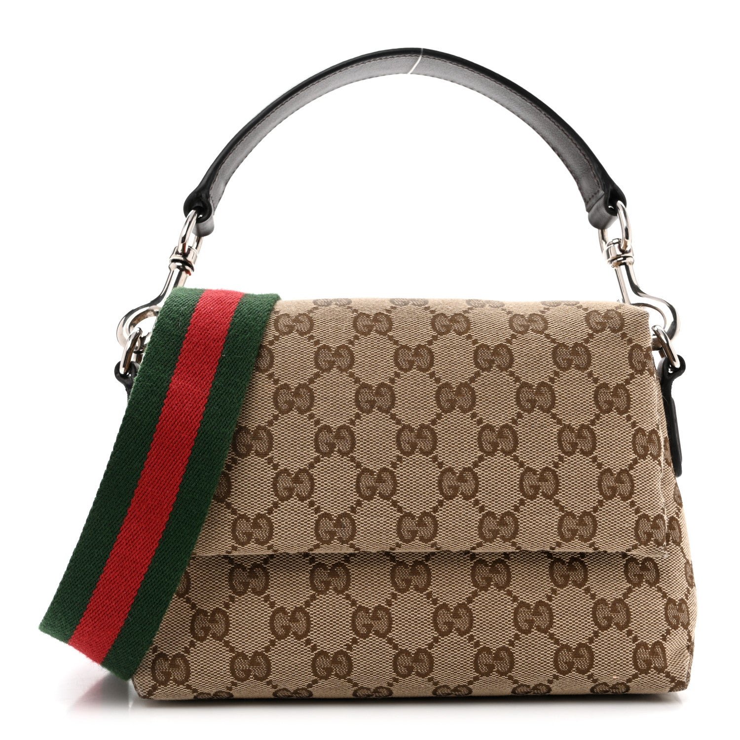 Gucci Monogram Web Small Crossbody Bag Beige Ebony