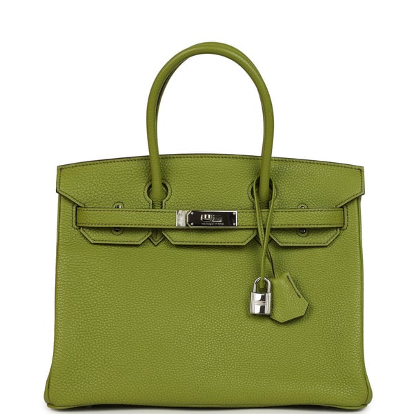 Hermes Vintage Hermes Birkin 30 Vert Anis Togo Palladium Hardware