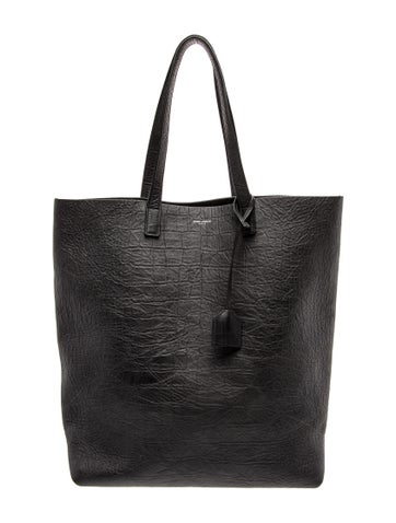 Embossed Leather Tote North South