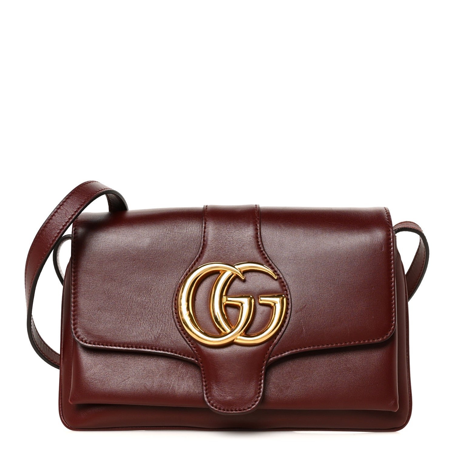 Gucci Vitello Palmellato Lux Small Arli Flap Shoulder Bag Vintage Bordeaux