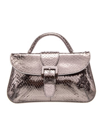 Snakeskin Top Handle Bag