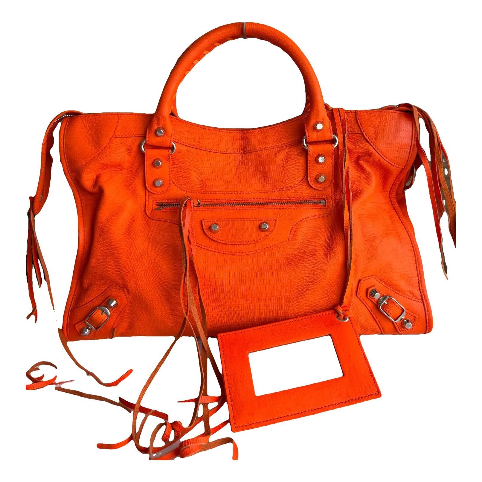 City leather handbag