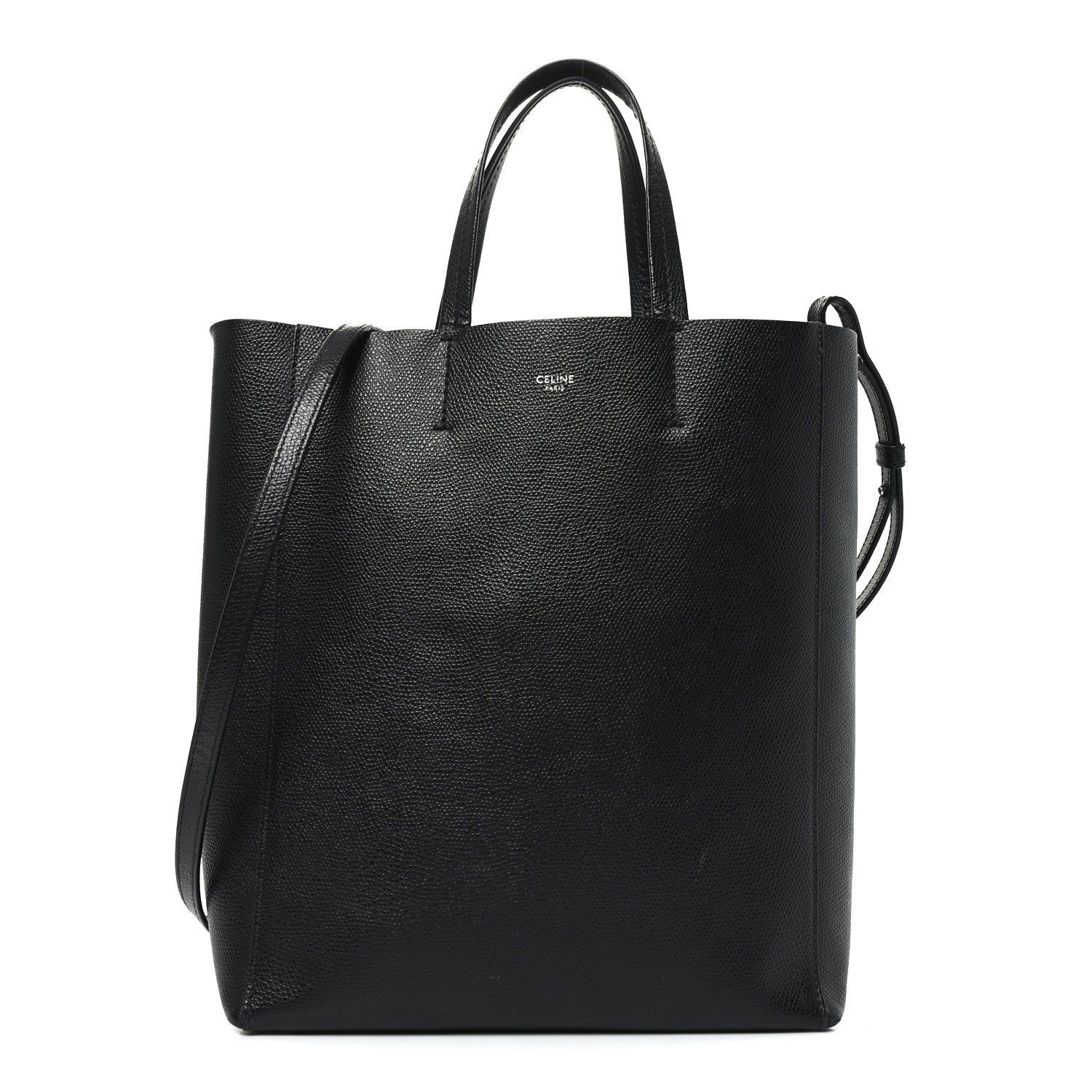 Celine Grained Calfskin Small Vertical Cabas Black