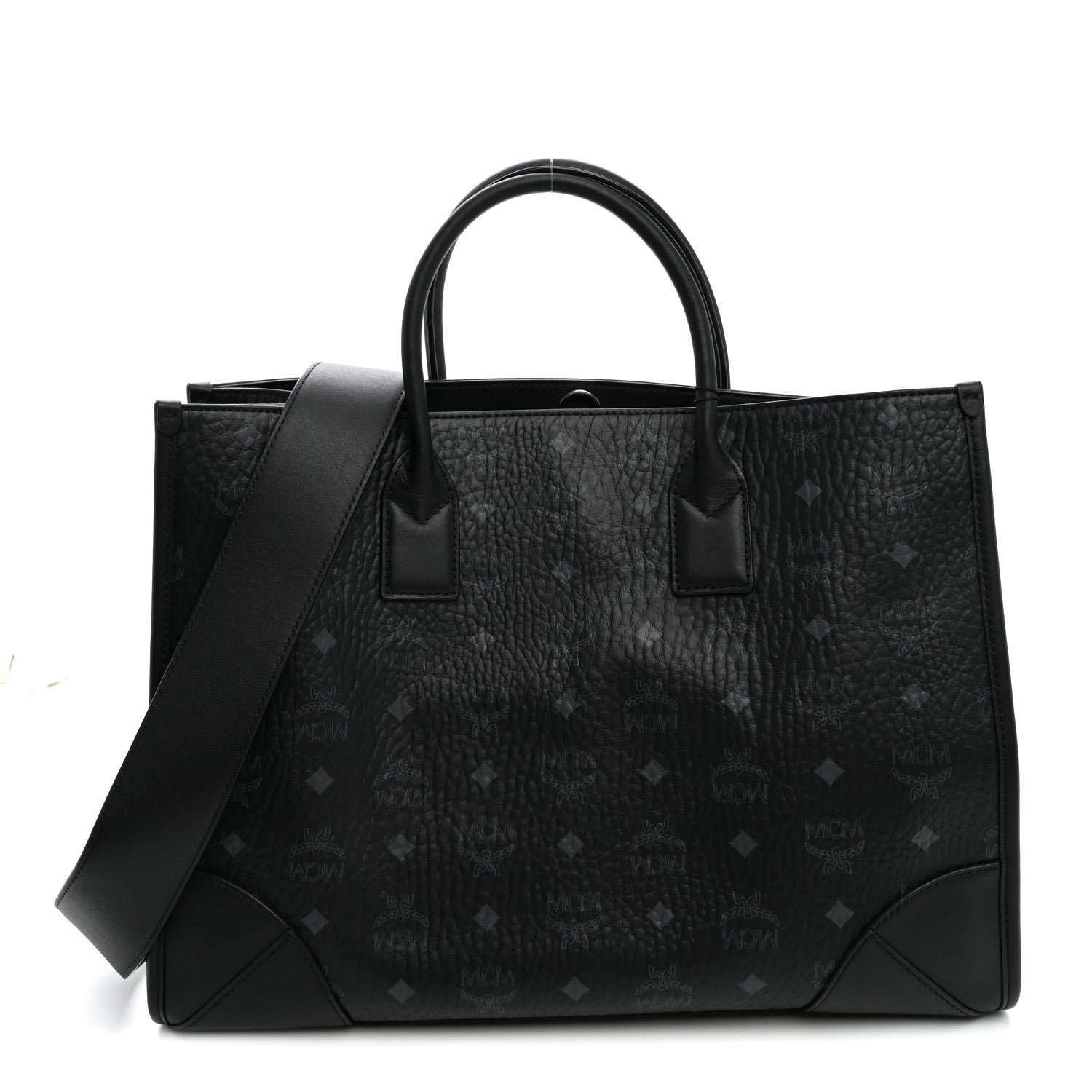 MCM MCM Visetos Large Munchen Tote Black