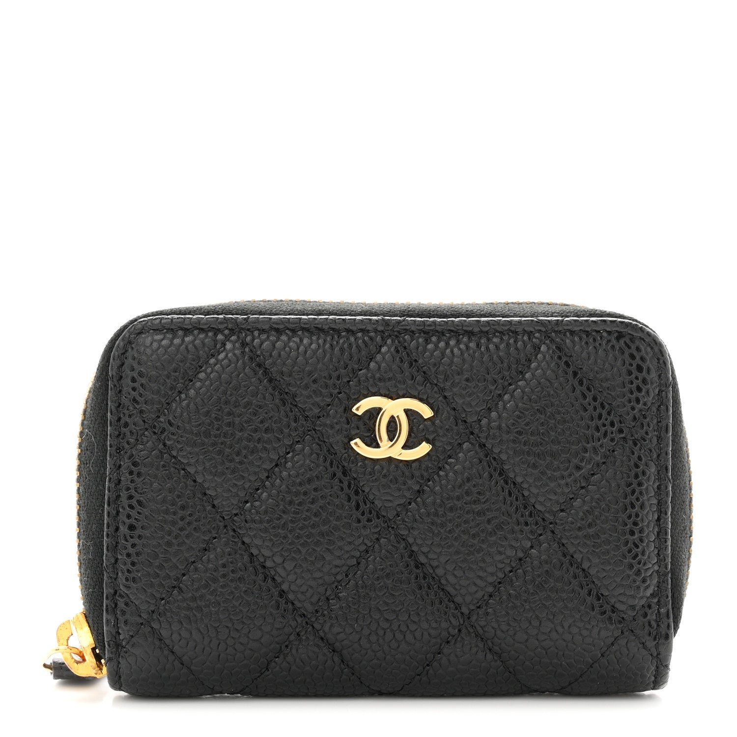 Chanel Caviar Quilted Zip Coin Purse Black
