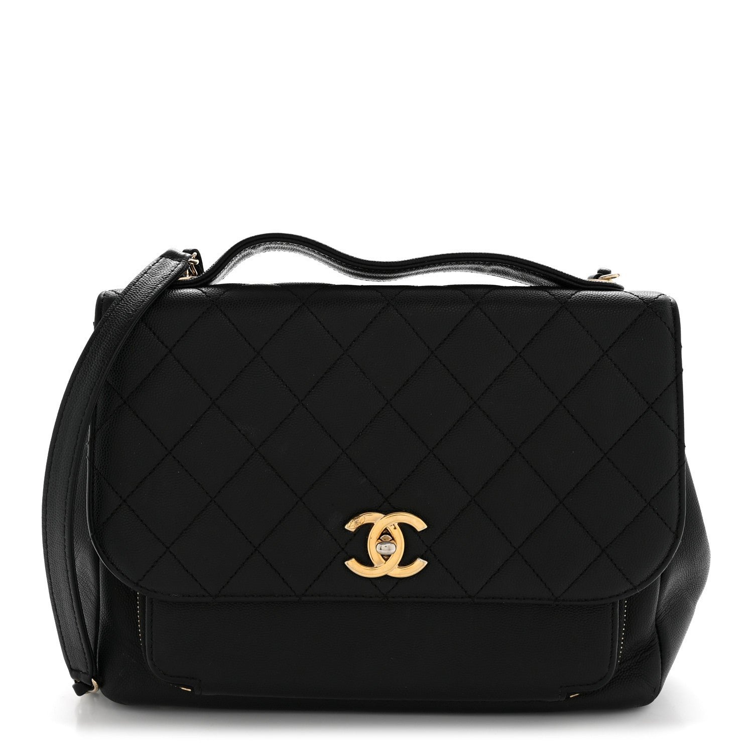 Chanel Chanel Caviar Quilted Large Business Affinity Flap Black