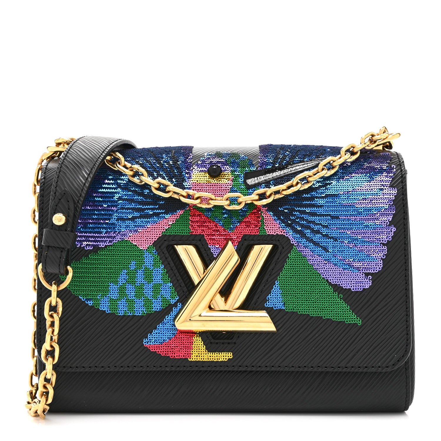 Louis Vuitton Louis Vuitton Epi Sequin Bird Twist Shoulder Bag MM Black