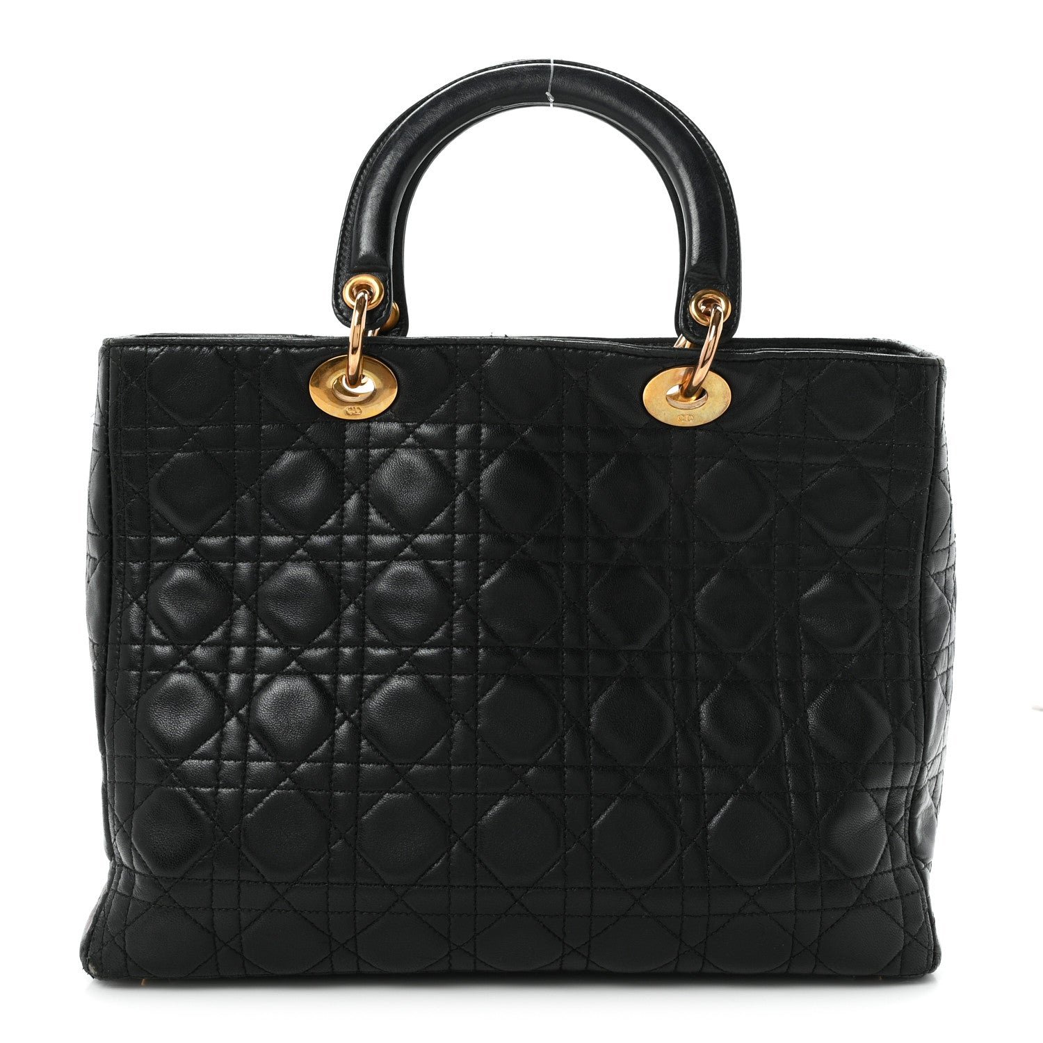 Lambskin Cannage Large Lady Dior Black