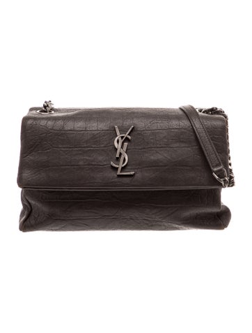 Embossed Leather Shoulder Bag Medium