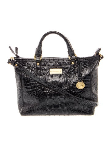 Embossed Leather Top Handle Bag