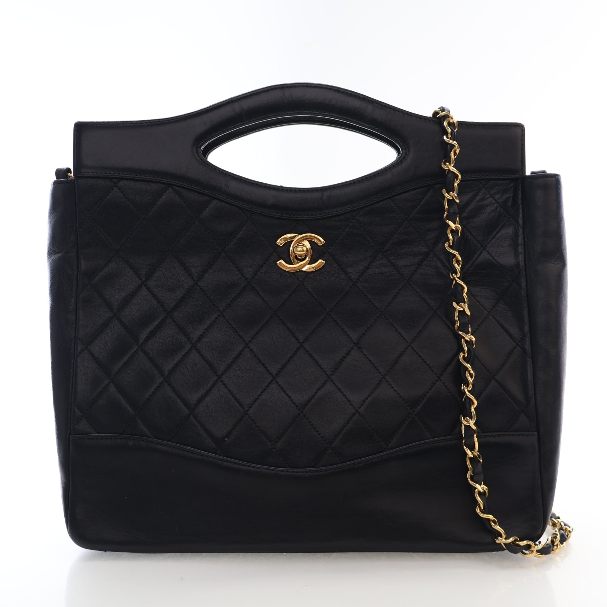 Chanel Vintage Small Lambskin Tote Bag