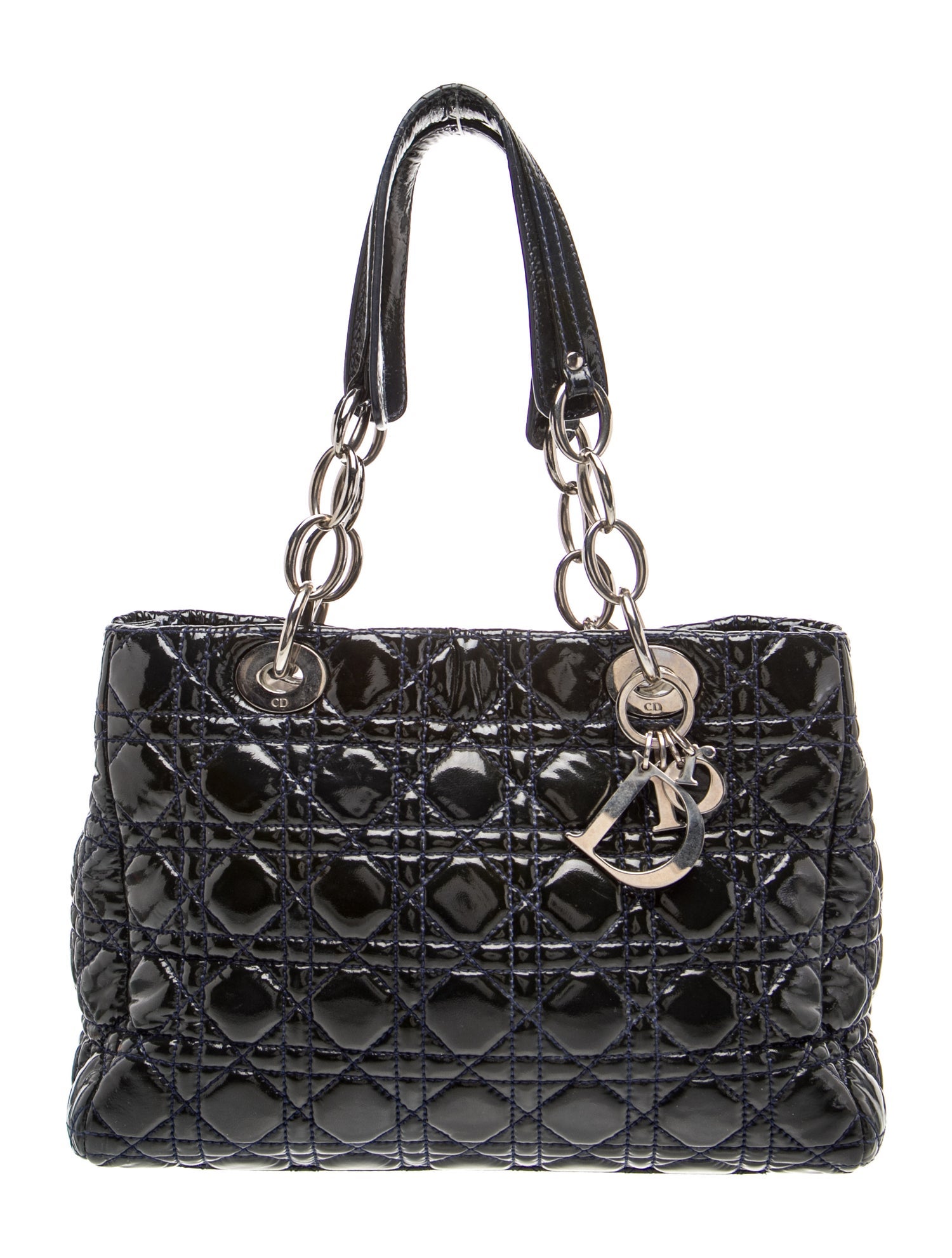 Cannage Patent Cannage Lady Soft Bag Vintage