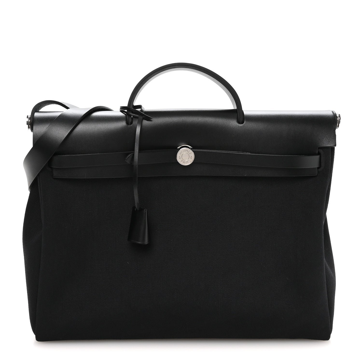 Hermes Toile Vache Hunter Herbag Messenger 39 Black