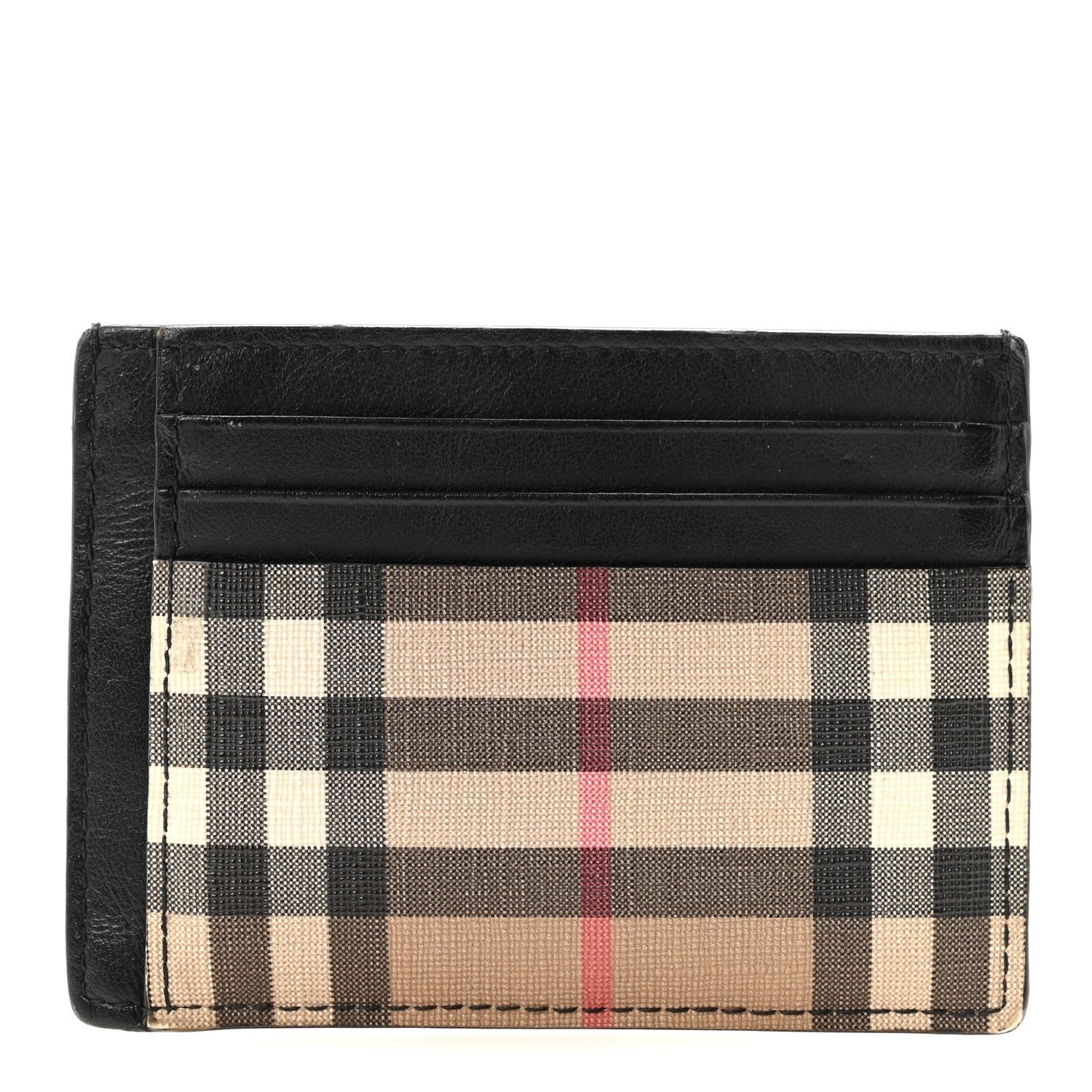 Burberry Burberry Vintage Check Money Clip Card Case Archive Beige Black