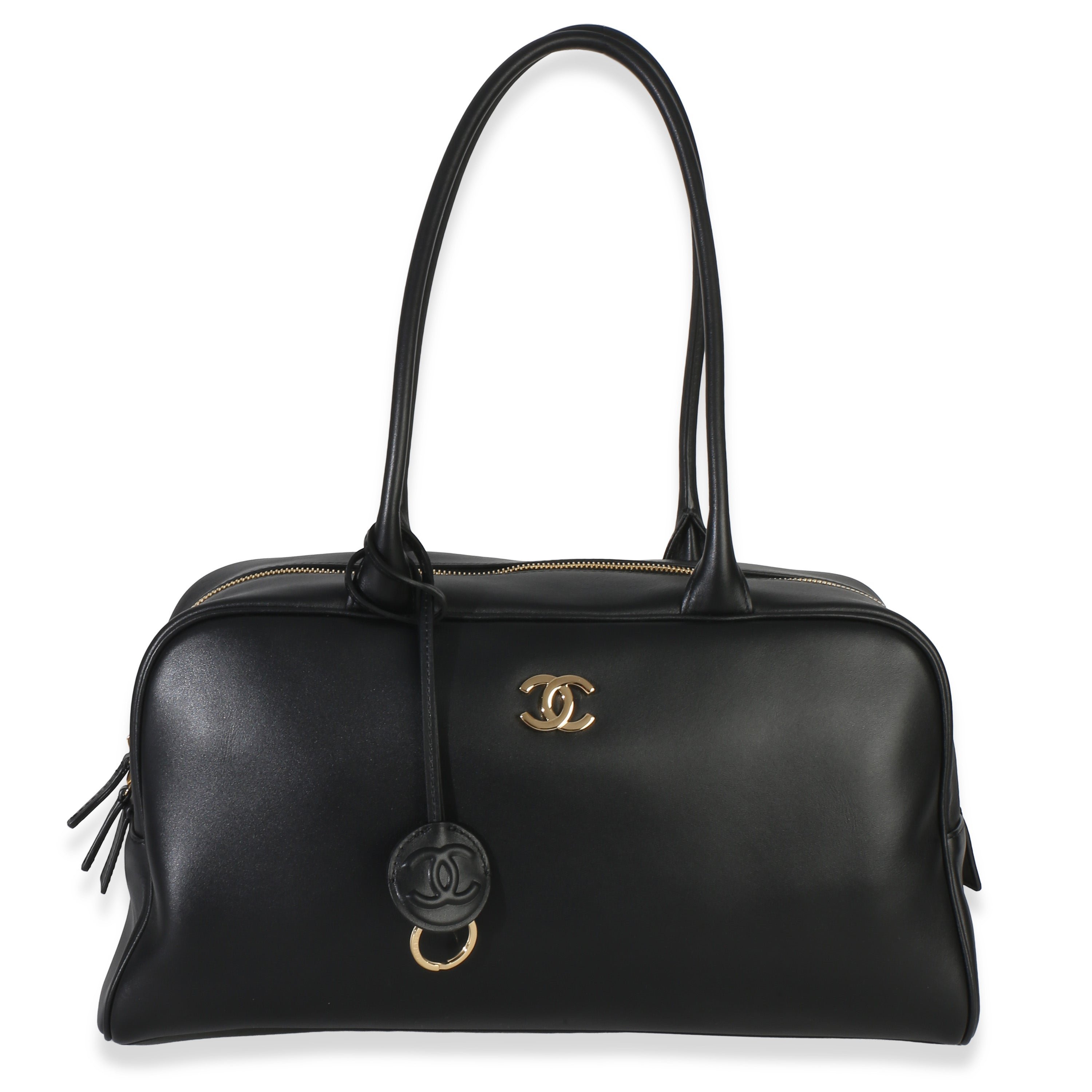 26P Black Calfskin Large Bowling Bag