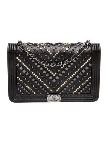 Embellished Chevron Boy Wallet On Chain