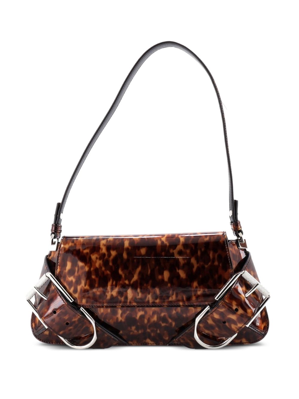 Voyou Flap Bag Printed Patent shoulder bag