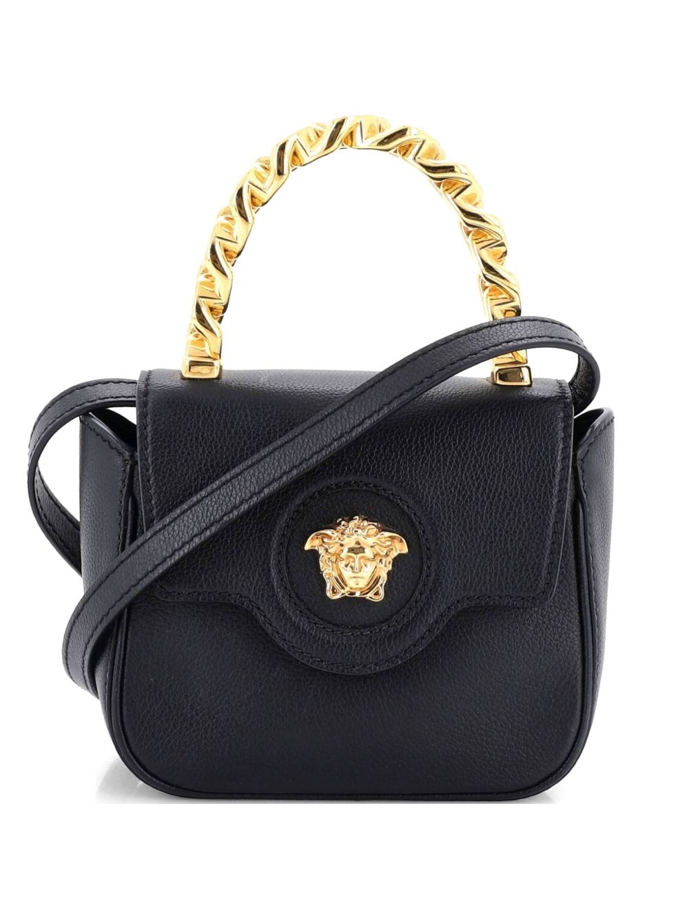 La Medusa Chain Top Handle Bag Leather Small satchel