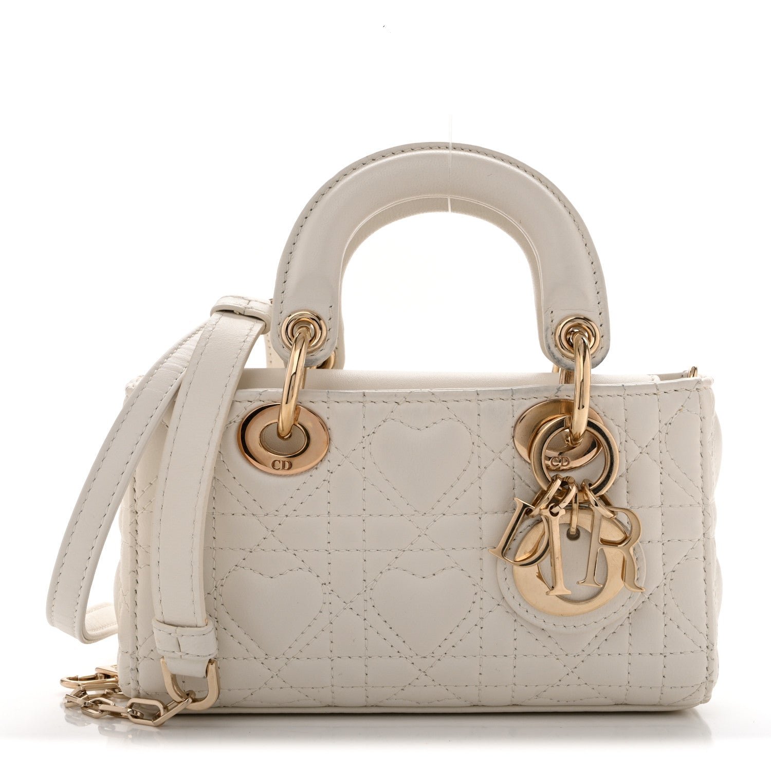Christian Dior Lambskin Cannage Dioramour Micro Lady D-Joy Latte