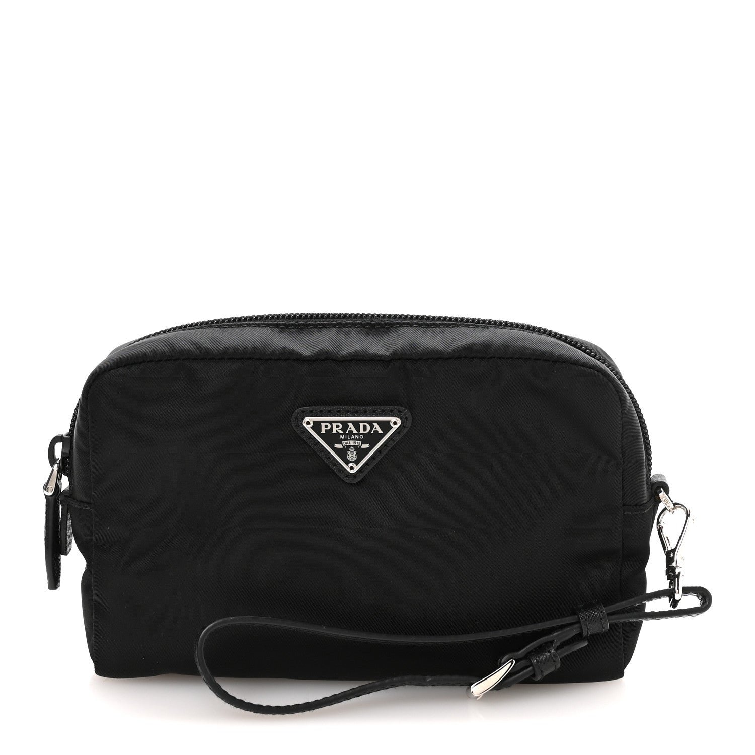 Prada Re-Nylon Saffiano Pouch Wristlet Black