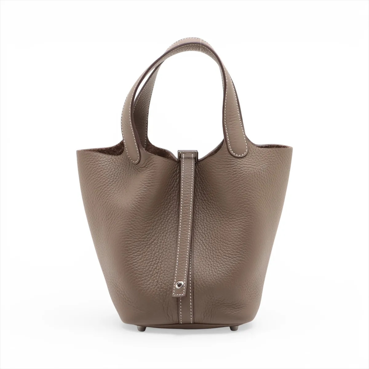Hermès Picotin Lock 18 PM Taurillon Clemence Etoupe Silver Metal Fittings