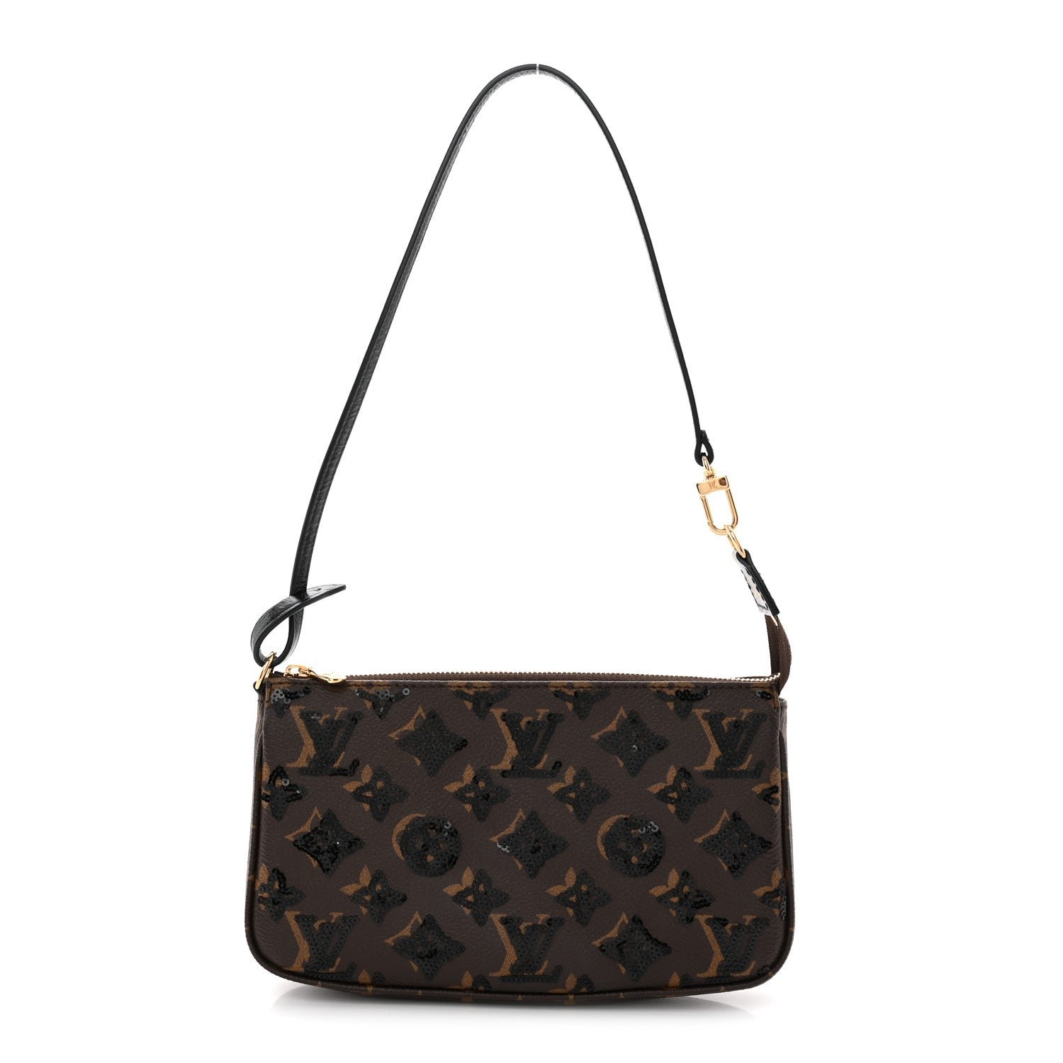 Louis Vuitton Monogram Sequins Pochette Accessories Black
