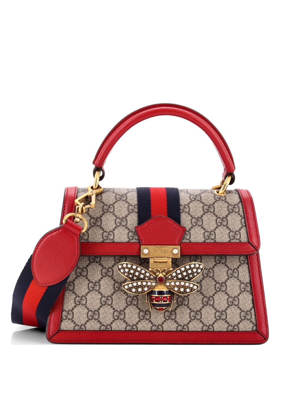 Queen Margaret Top Handle Bag GG Coated Canvas with Leather Small satchel