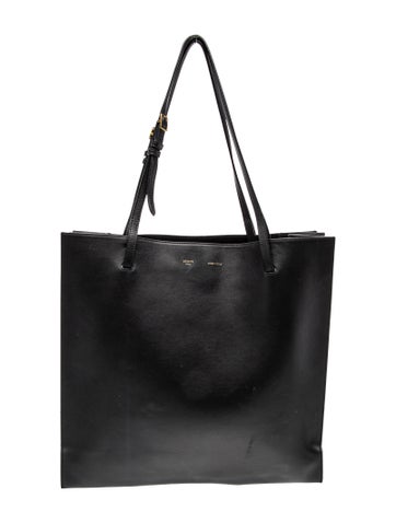Leather Triple Shopper Tote