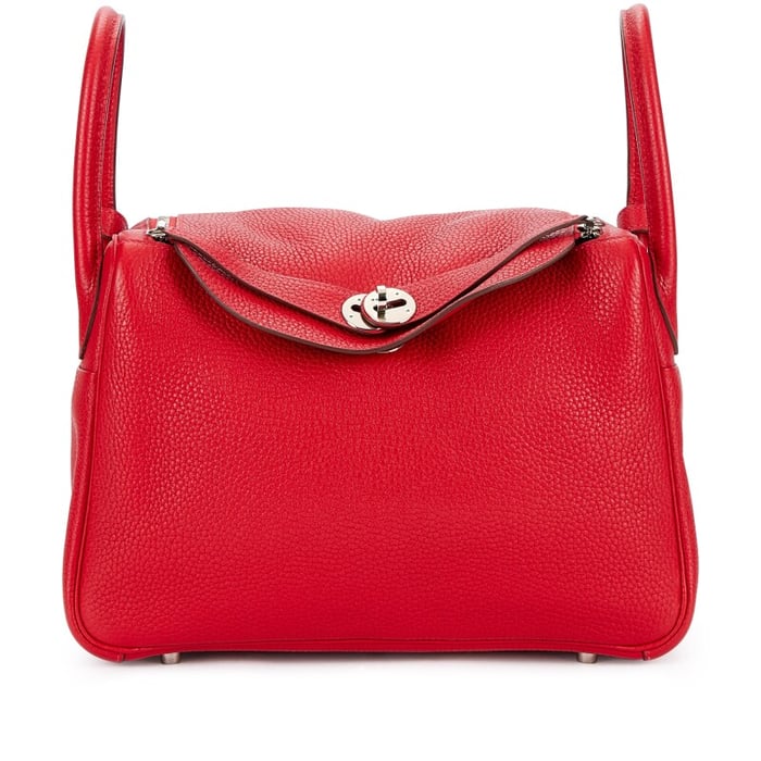 Hermes Rouge H Clemence Lindy 30 Palladium Hardware, 2015