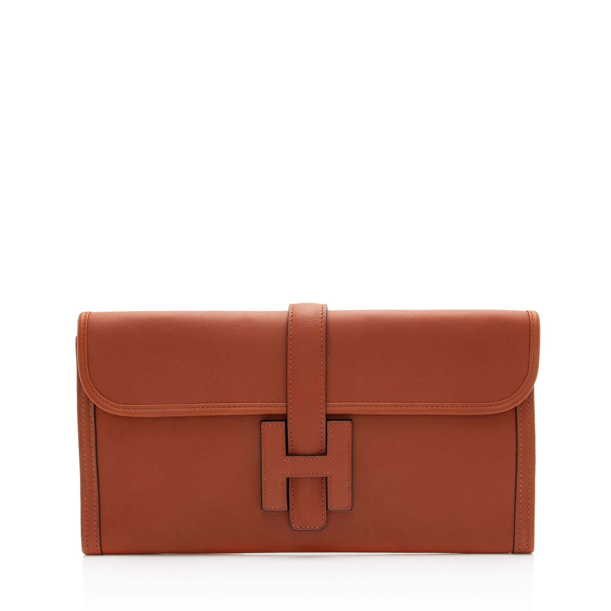 Leather clutch bag