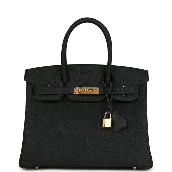 Hermes Hermes Birkin 30 Black Togo Gold Hardware